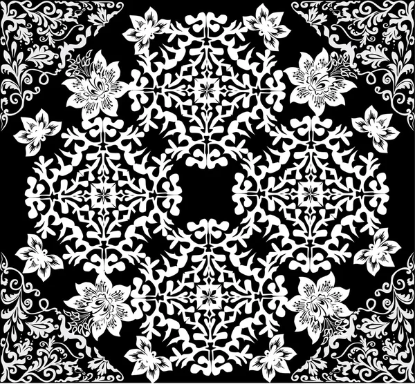 Pola kuadrat simetris abstrak putih - Stok Vektor