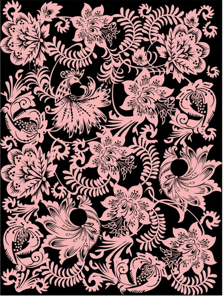 Rosa Dekoration mit Vögeln — Stockvektor