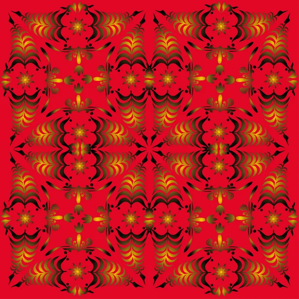 Punainen ja keltainen abstrakti koristelu — vektorikuva