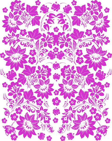 Design floral rosa escuro no branco — Vetor de Stock