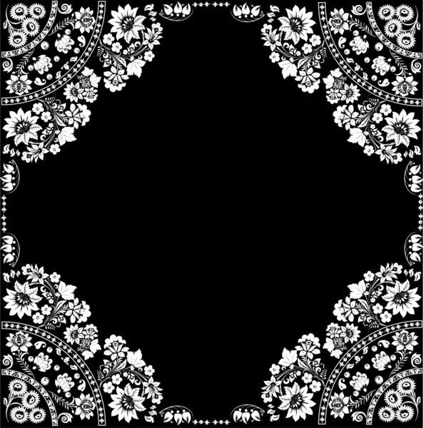 Rám bílý abstraktní květ s kadeře — Stockový vektor