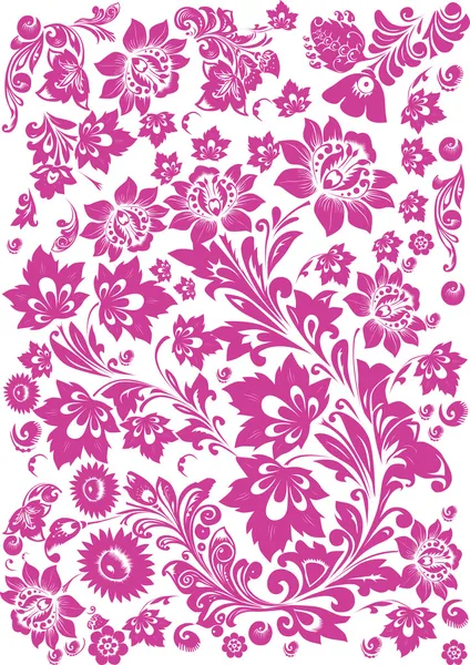 与传统的粉色花背景 — 图库矢量图片