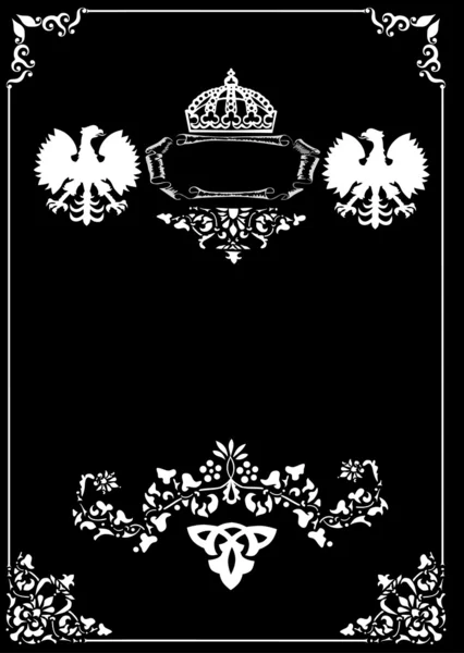 Witte frame met heraldische eagles — Stockvector