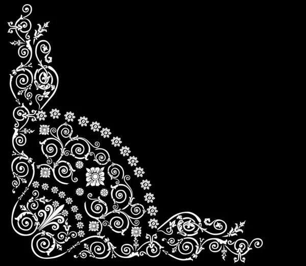 Design d'angle blanc avec de petites fleurs — Image vectorielle