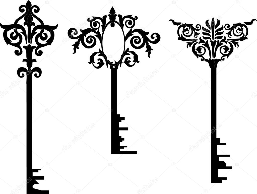 Three decorated keys illustration — Stock Vector © Dr.PAS #6649758