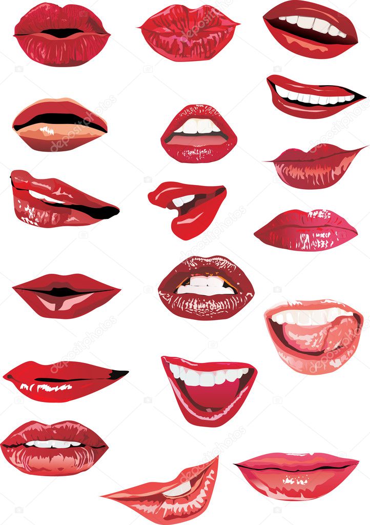 set of eighteen lips