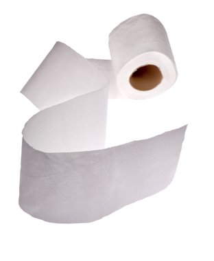 Isolated white toilet pape clipart