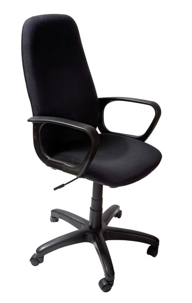 白で隔離される黒のオフィスの椅子 — ストック写真