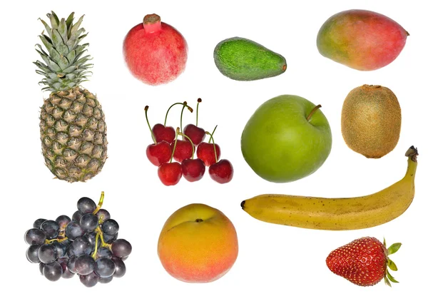 Sada izolované ovoce — Stock fotografie