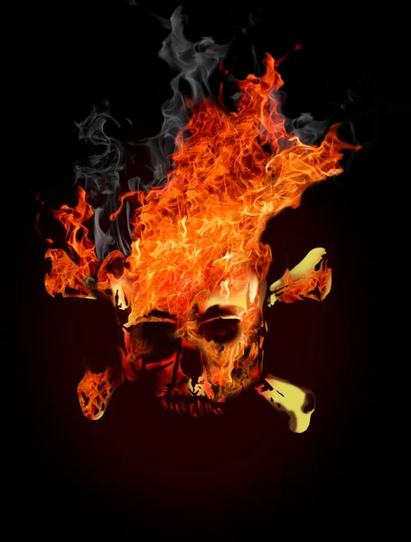 Skull in flame