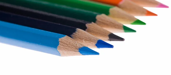 Barevné tužky řádek — Stock fotografie