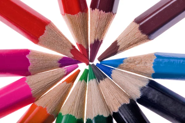 Round of color pencils — Stock Photo, Image