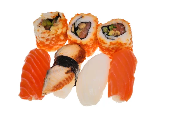 Sete sushi isolados — Fotografia de Stock