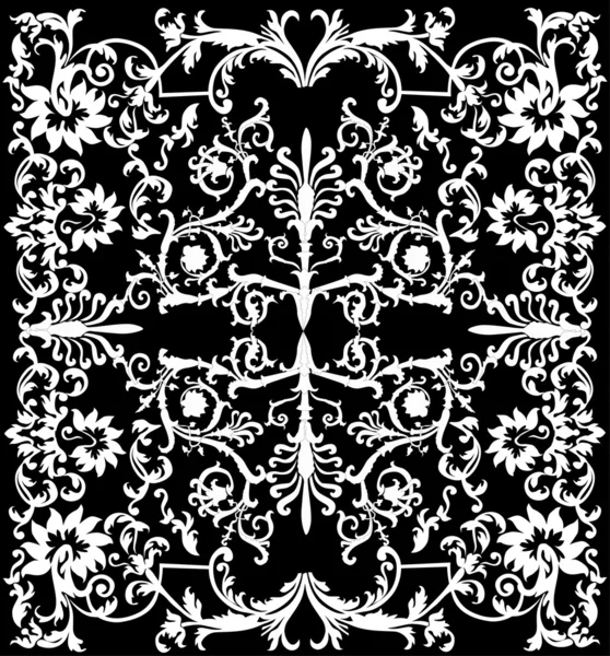 卷曲对称的黑色和白色背景 — 图库矢量图片