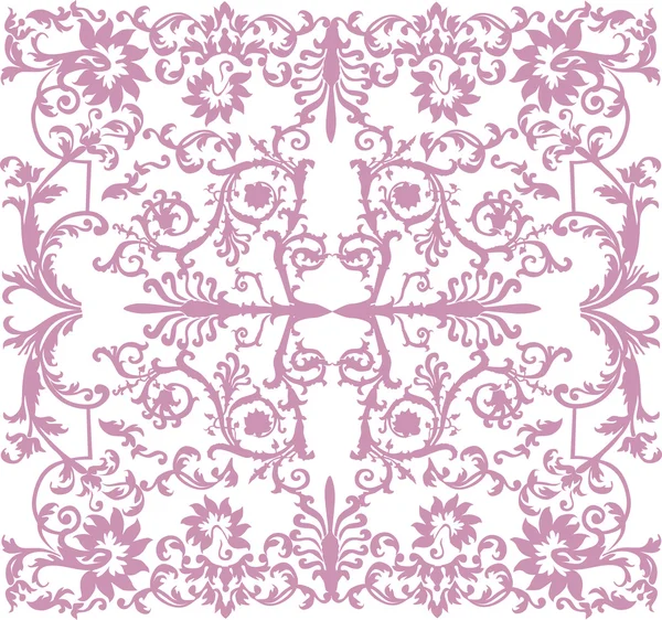 Light lilac on white ornamental background — Stock Vector