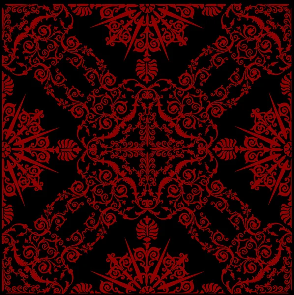 Красный квадратный декор на черном — стоковый вектор