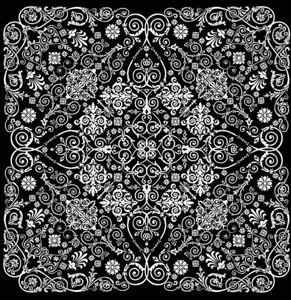 Neliö kuva valkoinen kiharat musta — vektorikuva