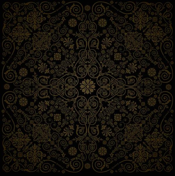 Design avec des boucles marron sur noir — Image vectorielle