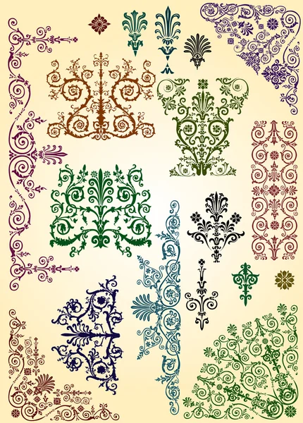Conjunto de elementos de color para la decoración — Archivo Imágenes Vectoriales