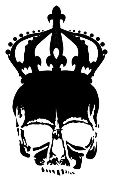 Crâne dans la couronne isolé sur blanc — Image vectorielle