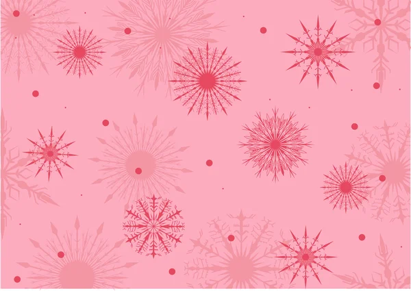 Pink and red snowflake background — Stock Vector