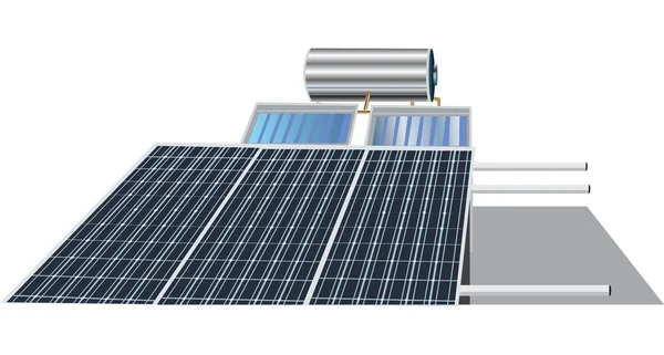 Batería solar aislada en blanco — Vector de stock