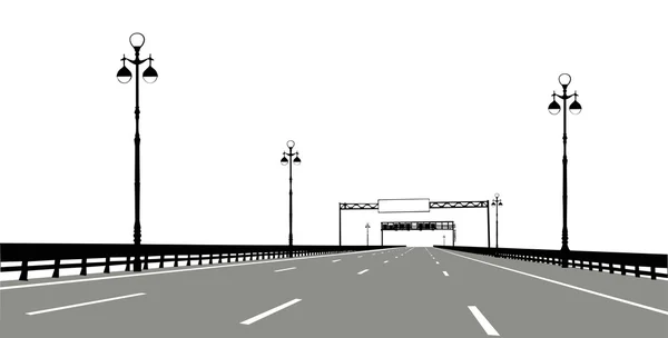Rue vide isolé sur blanc — Image vectorielle