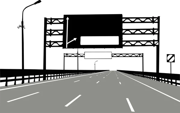 Route moderne isolée sur blanc — Image vectorielle