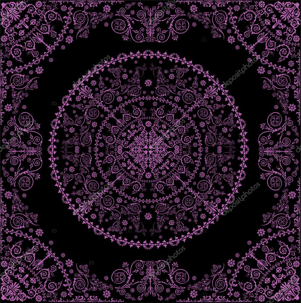 Pink round pattern in frame — Stock Vector © Dr.PAS #6650060