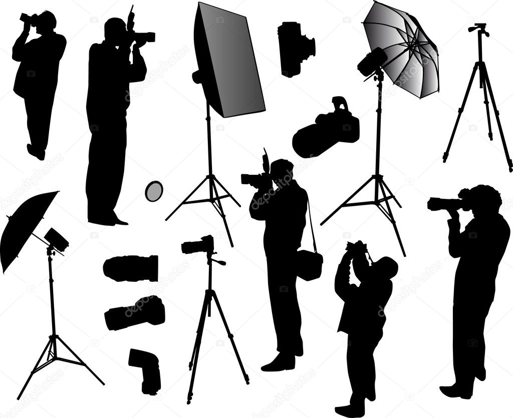 set of photographers and equipment