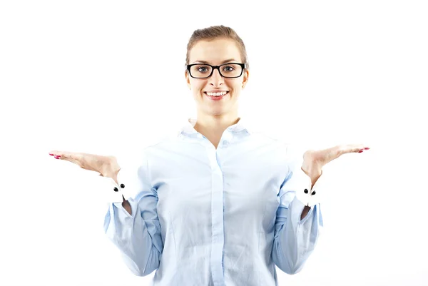 Woman on white — Stock Photo, Image