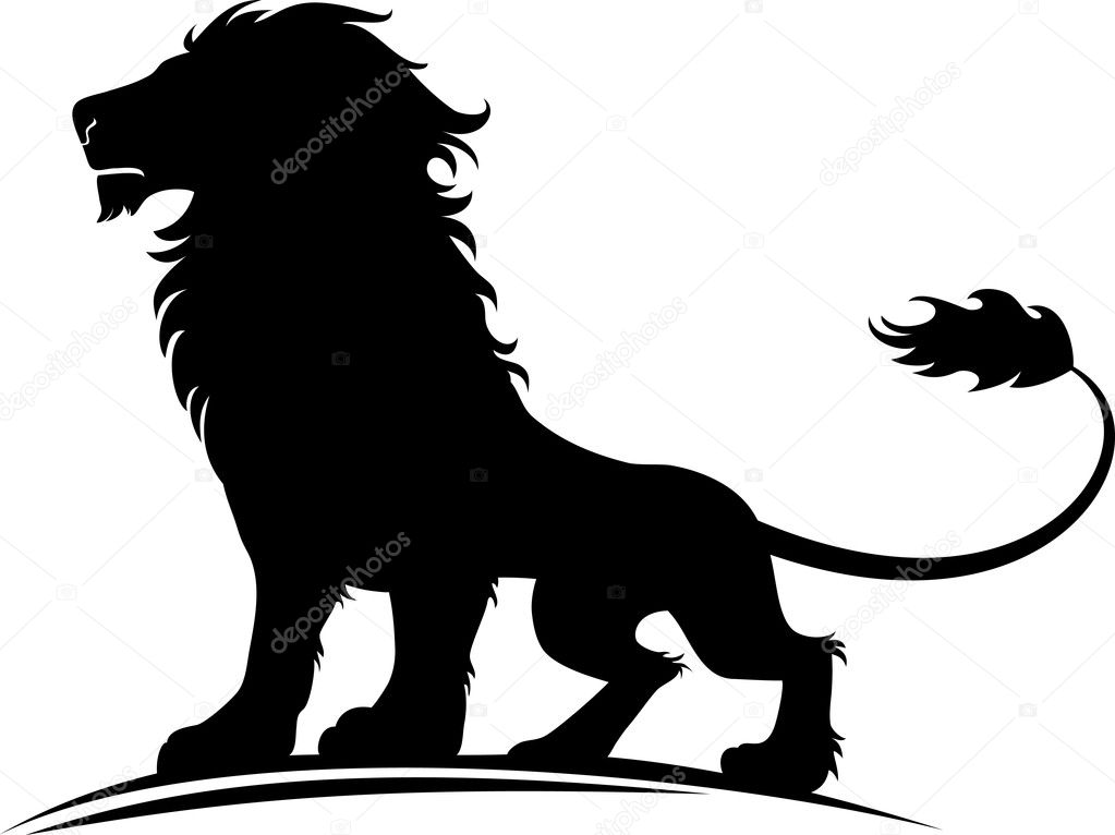 computer system clipart black and white lion