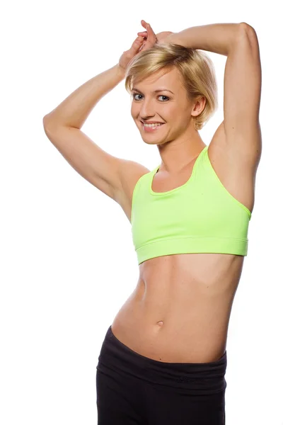 Frau macht Fitnesstraining — Stockfoto