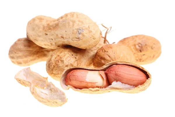 Peanuts isolated on white — Stock Photo, Image