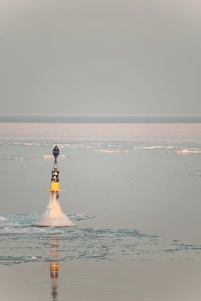 Замороженный буй — стоковое фото