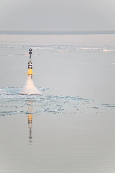 Frozen buoy — Stock Photo, Image