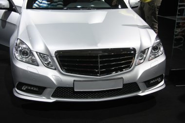 Silver Grey car at carshow clipart