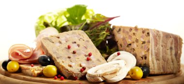 Traditional Spanish liver pate with mushrooms clipart