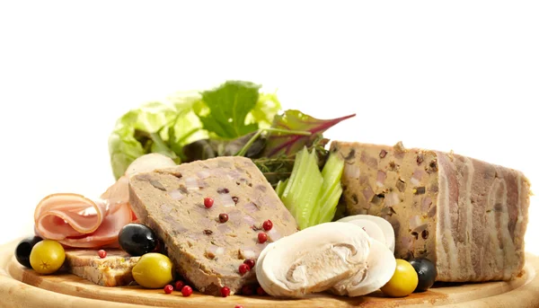 Traditional Spanish liver pate with mushrooms — Stock Photo, Image