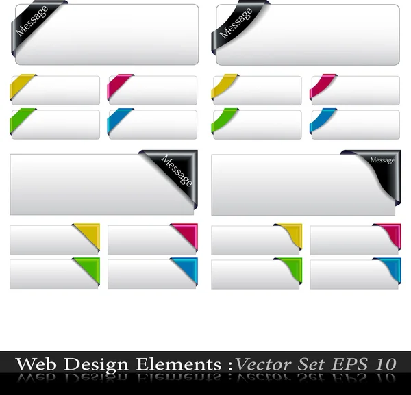 El conjunto de cinta de esquina de color vectorial — Vector de stock