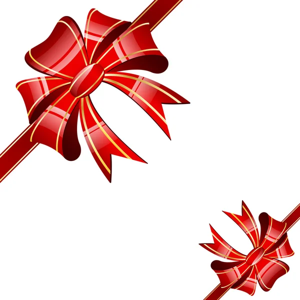 白い背景に赤い弓 — ストックベクタ