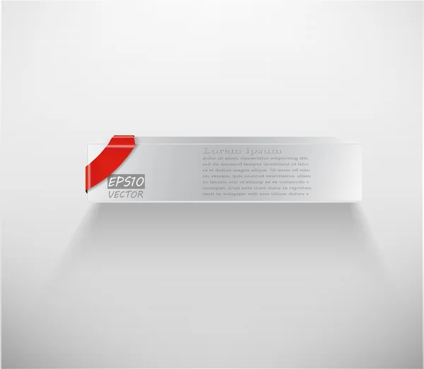 赤いリボンと抽象的なベクトル白いボックス — ストックベクタ