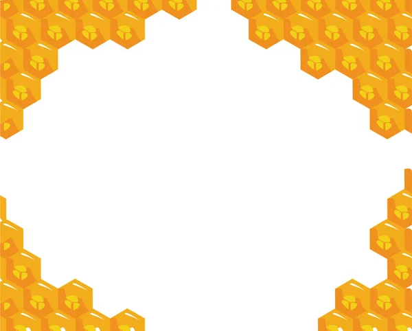 ハニカム構造についてのオレンジ色の背景。ベクトル — ストックベクタ