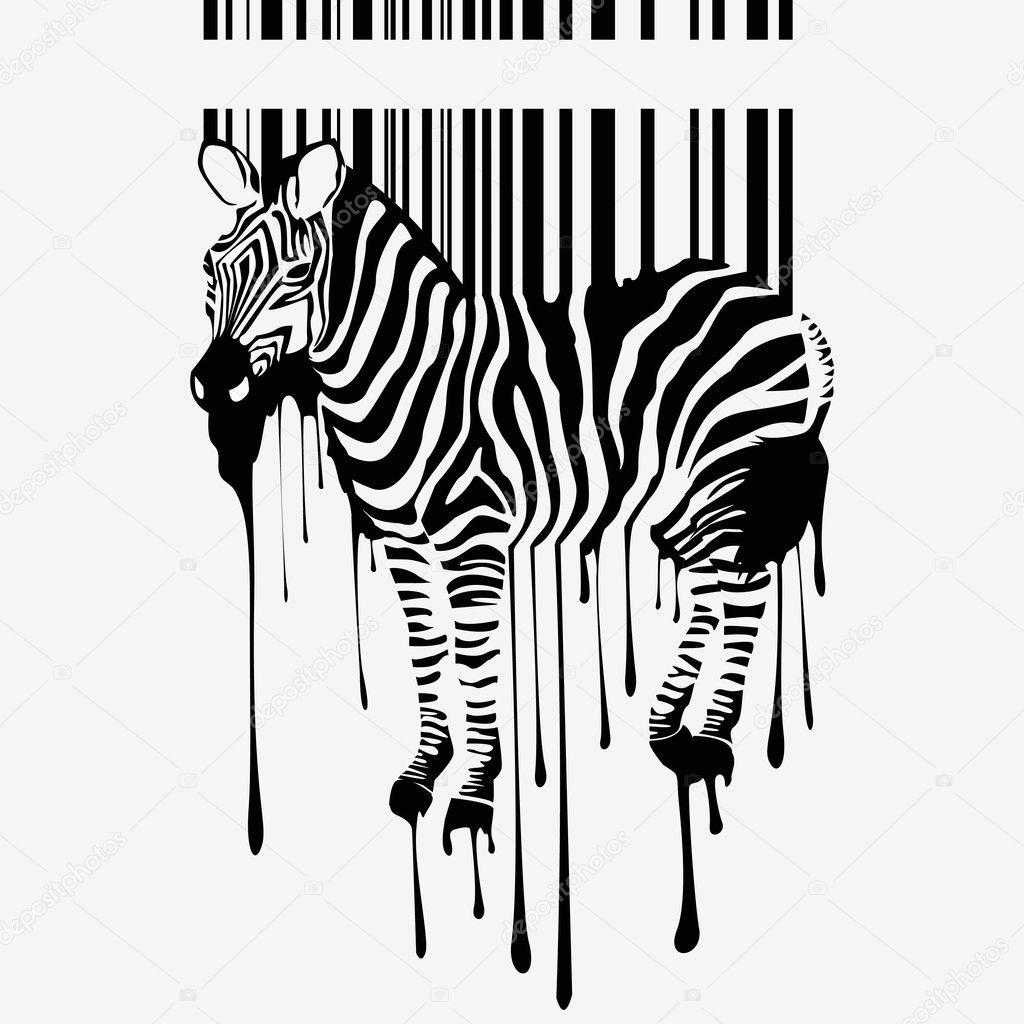 The abstract vector zebra silhouette