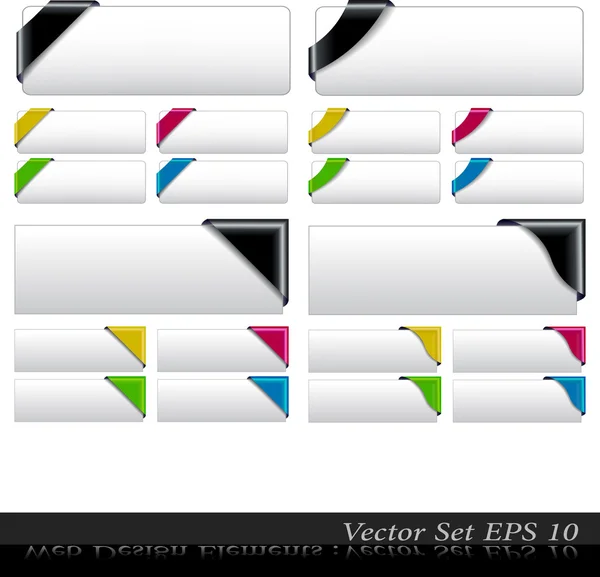 Vektor barevné rohu pásu sada — Stockový vektor