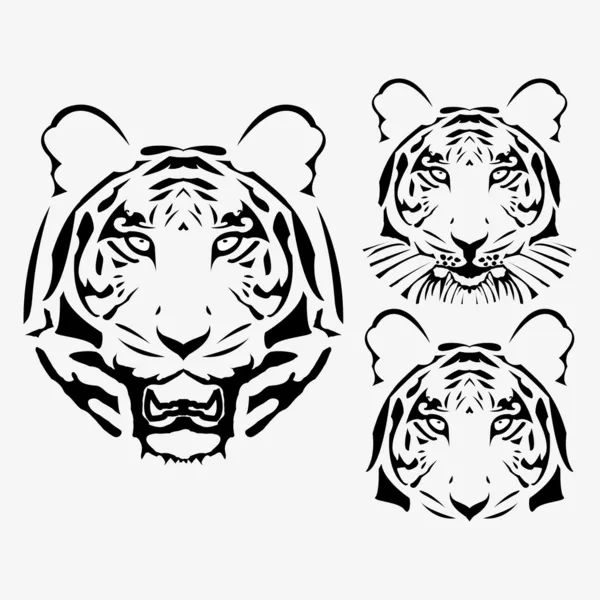 Vektor abstrakt tiger head uppsättningen — Stock vektor