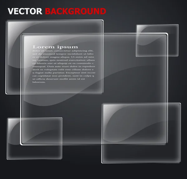 Abstract vector glas vliegtuig op zwart — Stockvector