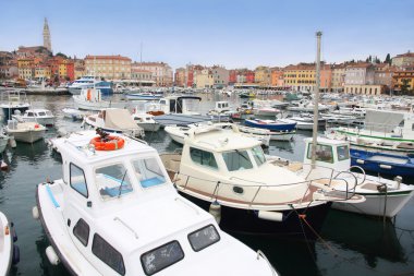 Boats in Rovinj marina, Istria, Croatia clipart