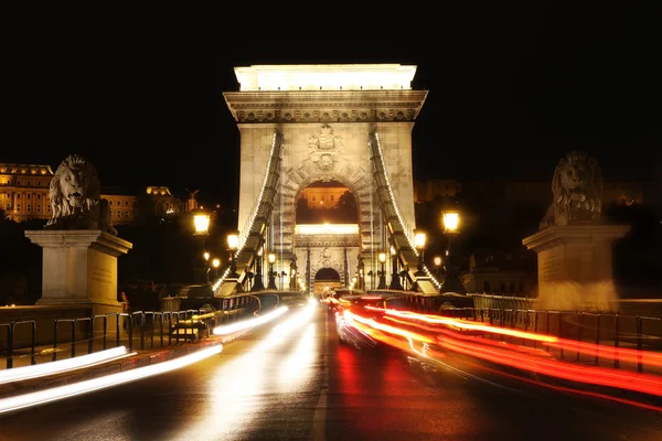 Chain bridge in Budapest, Hungary — Stock Photo, Image