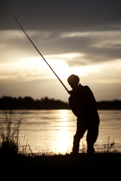 The fisherman at sunset — Stock Photo, Image